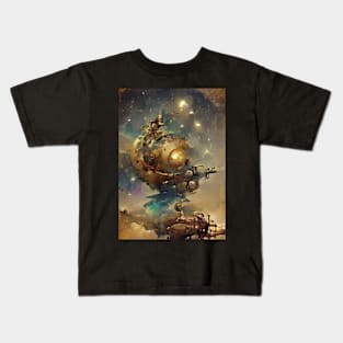 STEAM PUNK SPACESHIPS Kids T-Shirt